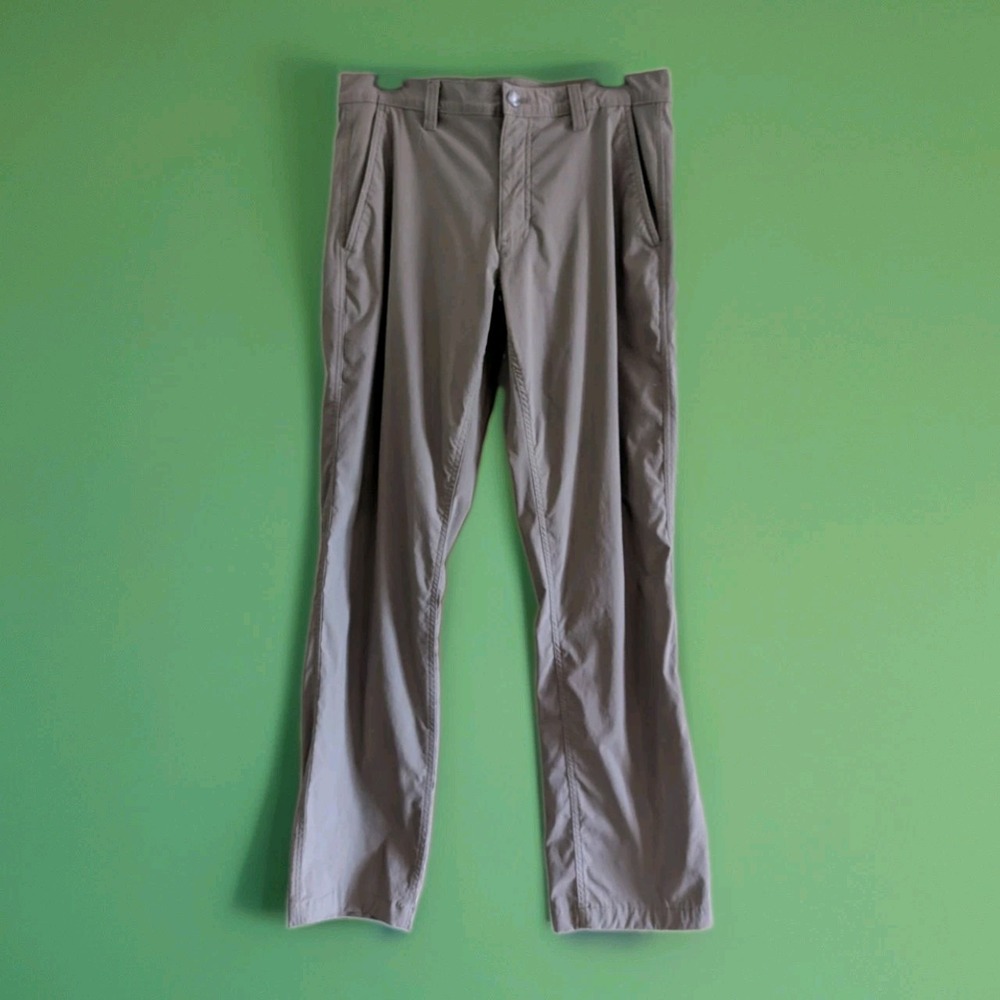 Eddie Bauer Hiking Pants Mens 36x30 Green Stretch Nylon Straight Technical Slash
